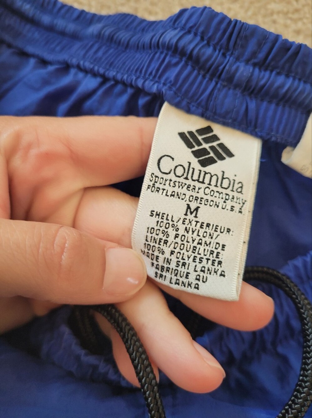 Columbia Sportswear Vintage Portland Oregon Mens Blue Running Shorts Size Medium - Picture 3 of 4